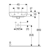Geberit Selnova Square kézmosó, 45x35xcm 500.322.01.1, új termék-3