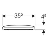 Geberit Selnova Square WC ülőke tetővel (500.332.01.1) - méretrajz