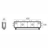 Install klíma szerelődoboz dual plus 430X108X65 - méretrajz