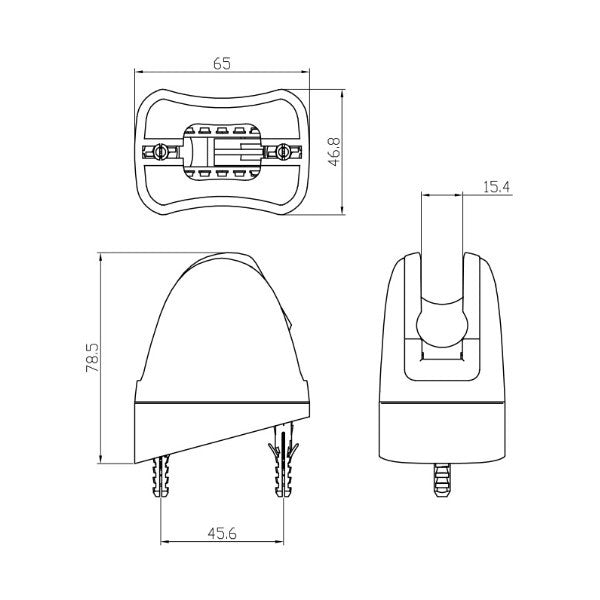 Mofém Basic zuhanytartó fix fordítható 275-0038-07 - méretrajz