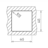 Mofém EVO 1 B mosogatótálca egymedencés 46,5 x 46,5cm (30000818) - méretrajz