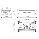 Terralux hőszivattyú álló konzol, csepptálcával és tálcafűtéssel 1250x600 - MAX 190kg-2