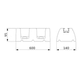 Terralux hőszivattyú rezgéscsillapító gumitalp, l=600mm MAX 500kg (1pár)-2