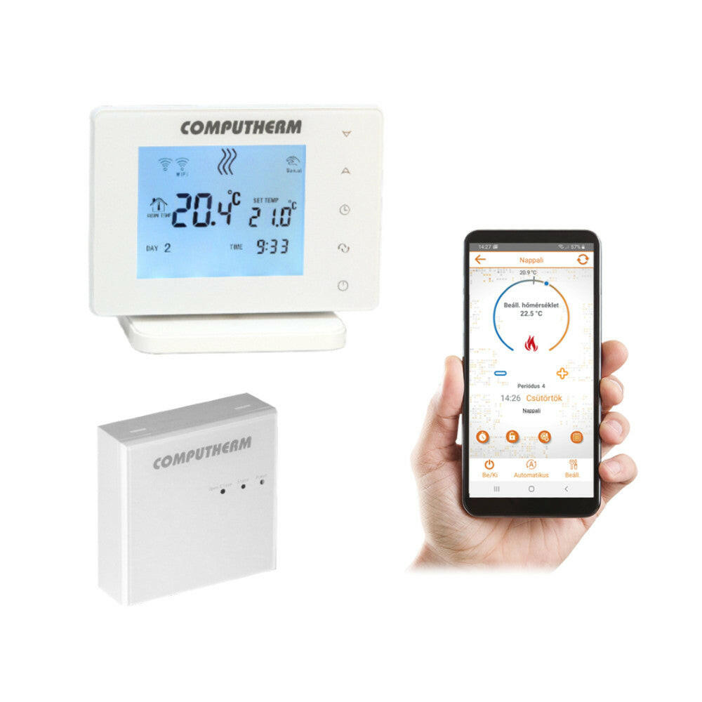 COMPUTHERM E400RF szobatermosztát,vezeték nélküli,Wi-Fi-s, programozható-0