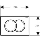 Geberit Delta01 nyomólap matt króm 2 mennyiséges, új dizájn, Delta20 helyett-1
