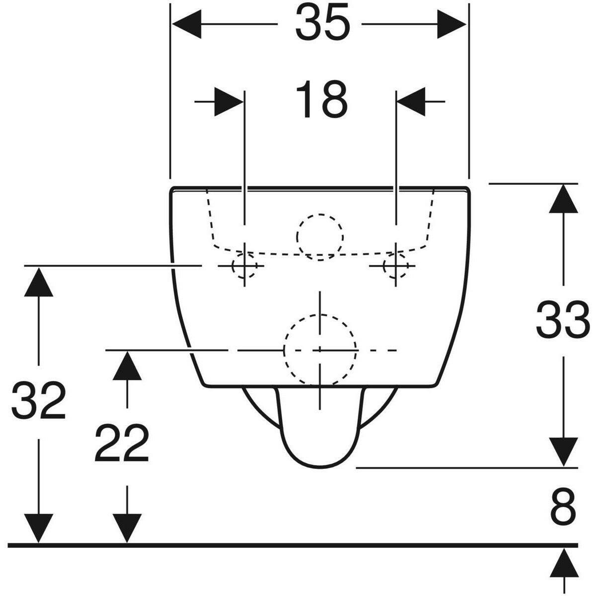 Geberit iCon fali WC, mélyöblítésű, rövidített, zárt formájú, 49cm-3