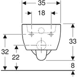 Geberit iCon fali WC, mélyöblítésű, rövidített, zárt formájú, 49cm-3