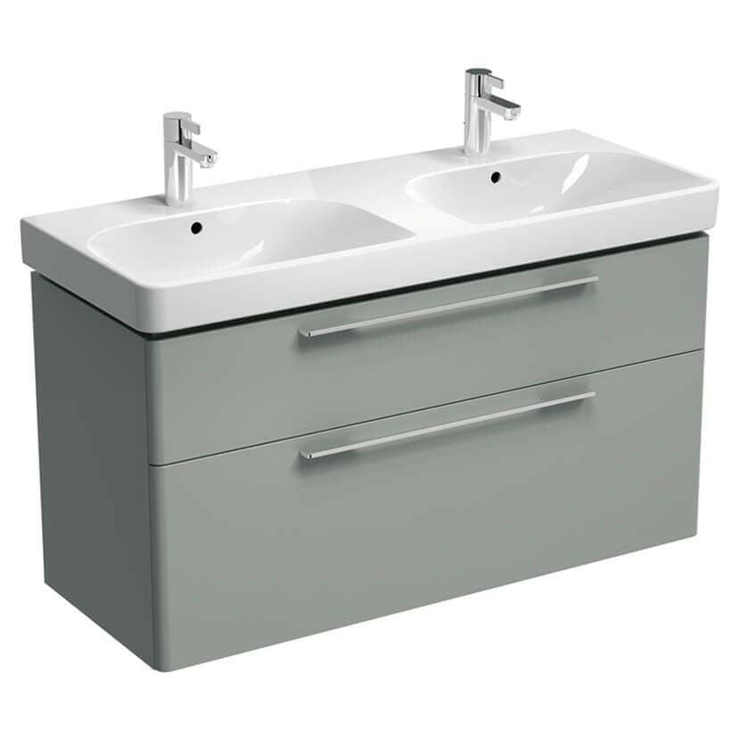 Geberit Smyle Square dupla mosdó, 120x16,5x48cm-2