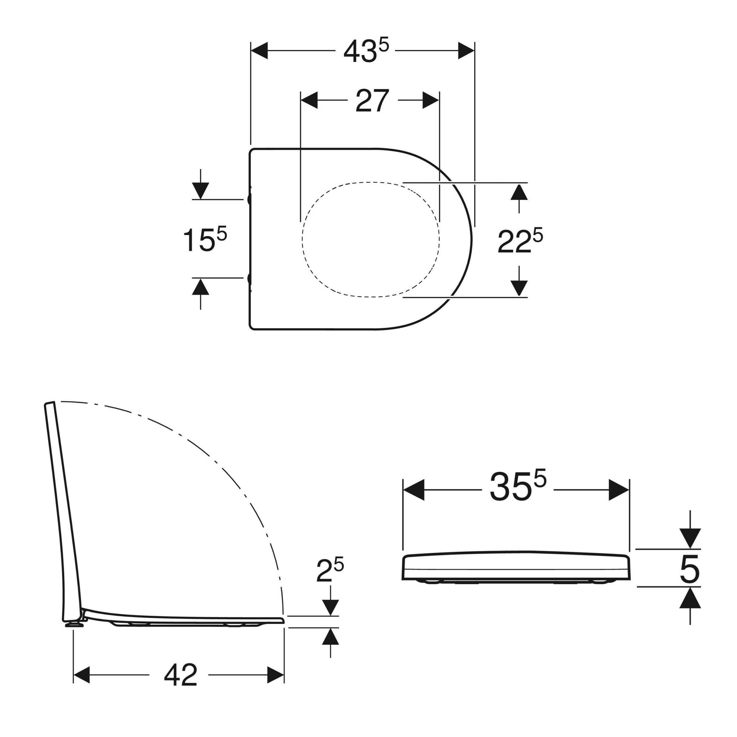 Geberit Acanto WC tető, felső szereléssel-3
