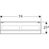 Geberit Acanto tükrös szekrény világítással, 75x83 cm, fakó tölgy faerezetes melamin-1