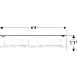 Geberit Acanto tükrös szekrény világítással, két ajtóval, 90x83x21.5, faerezetes melamin/fakó tölgy-1