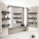 Geberit Acanto tükrös szekrény világítással, két ajtóval, 90x83x21.5, faerezetes melamin/fakó tölgy-4