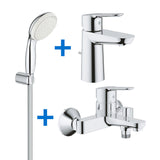 Grohe Bauedge mosdócsaptelep + BauEdge kádcsaptelep + TEMPESTA 100 II kézi zuhanyszett-0
