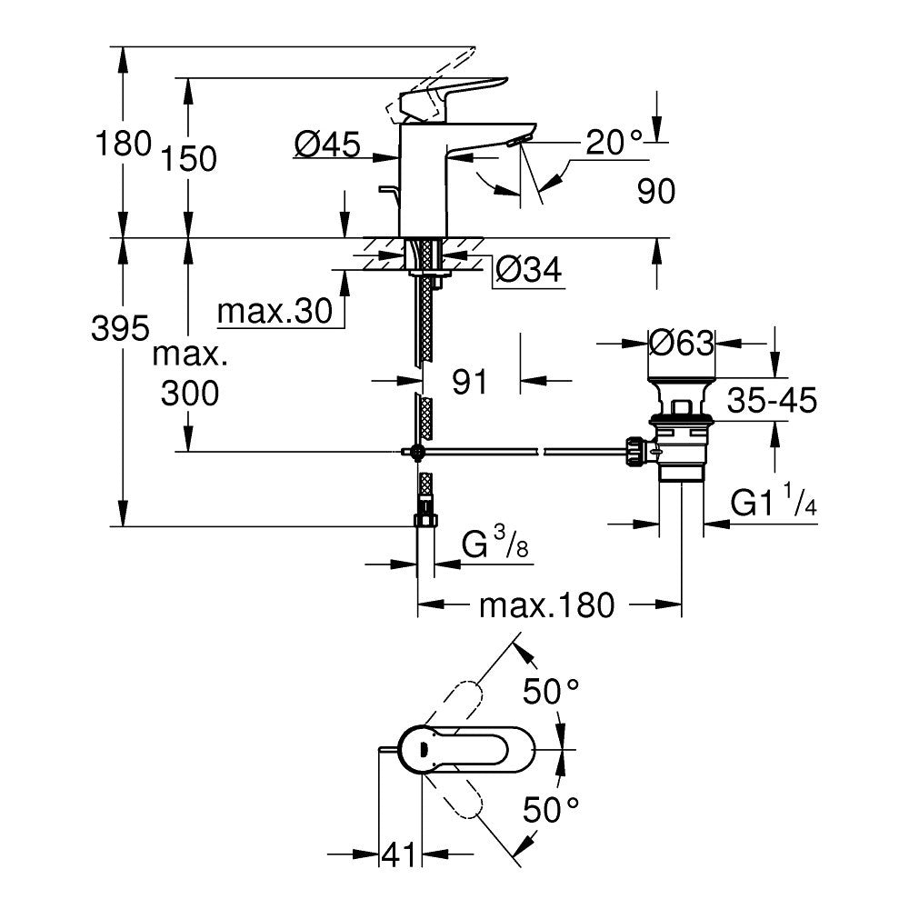 Grohe Bauedge mosdócsaptelep + BauEdge kádcsaptelep + TEMPESTA 100 II kézi zuhanyszett-4