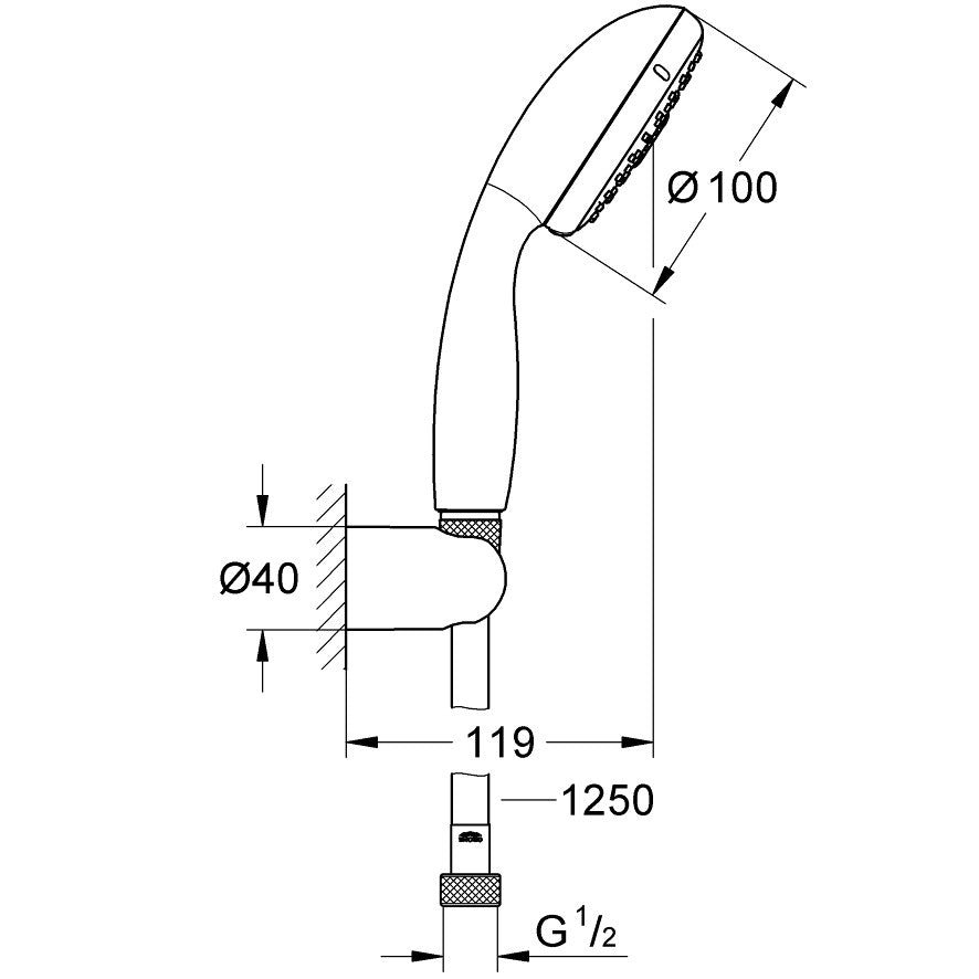 Grohe Bauedge mosdócsaptelep + BauEdge kádcsaptelep + TEMPESTA 100 II kézi zuhanyszett-6