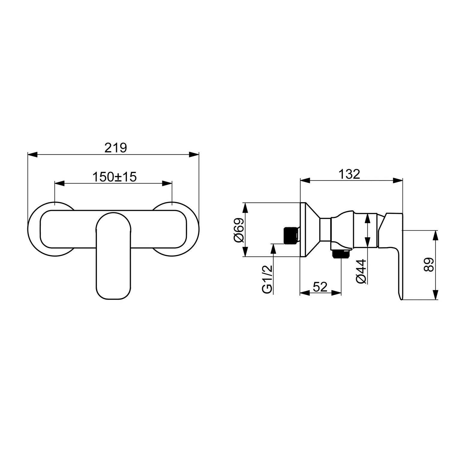Hansa Basic zuhany csaptelep zuhanyszett nélkül-1
