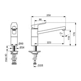 Hansa Basic mosogató csaptelep álló, forgatható kifolyócsővel-1