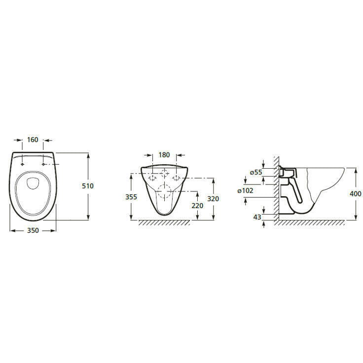 Inker fali wc csésze, mélyöblítésű-1