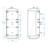 Install Storax HS puffertároló, 300l, hőcserélő nélkül-2