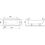 Jika Riga egyenes lemezkád 170x70 cm-2