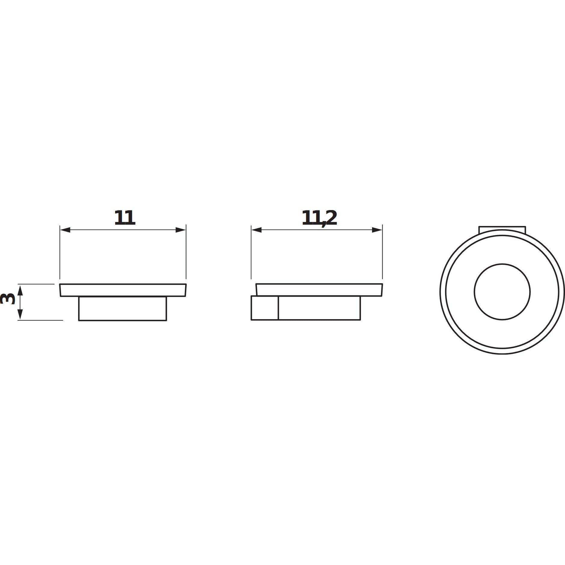 Jika Pure szappantartó, fali, üveg betéttel, 11cm, krómozott-1