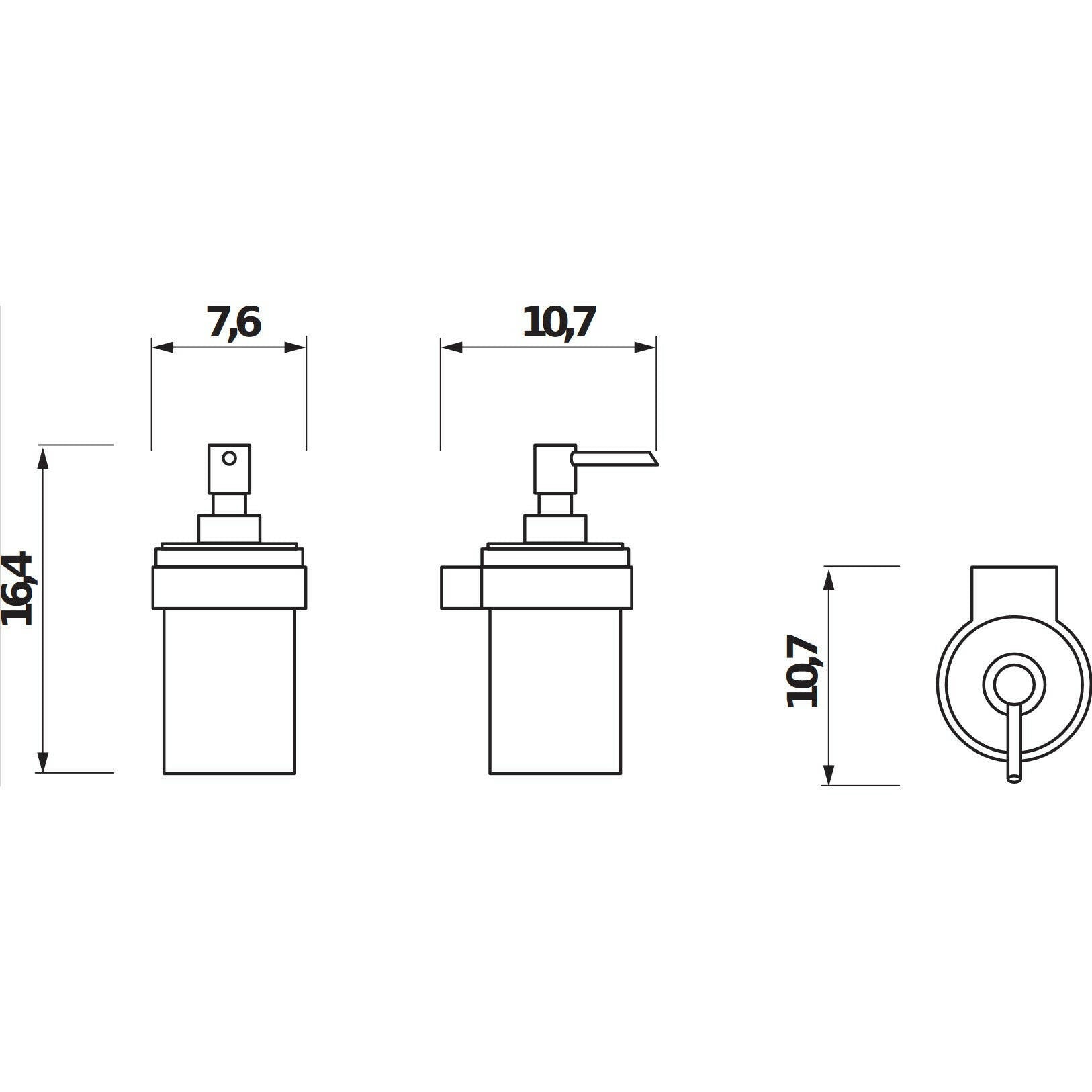 Jika Pure folyékony szappanadagoló, fali, üveg tartállyal, 203ml, krómozott-1