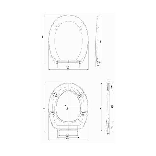 Kolo Idol WC tető, fém zsanérral-1