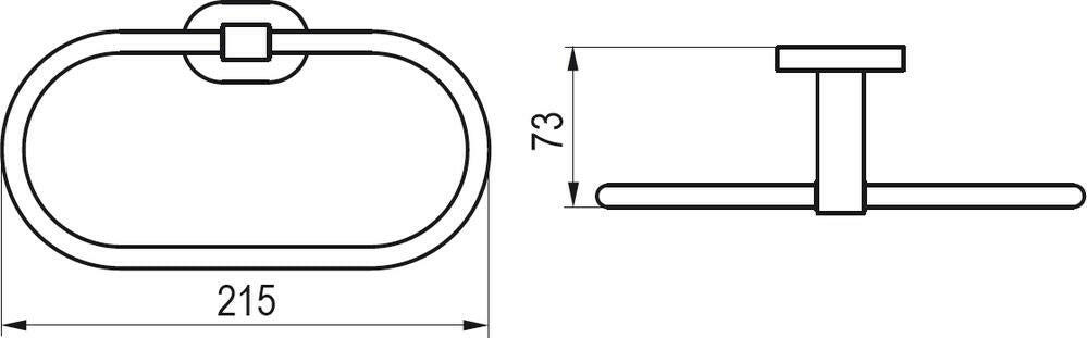 Ravak Chrome CR törölközőtartó ovális 300.00-2