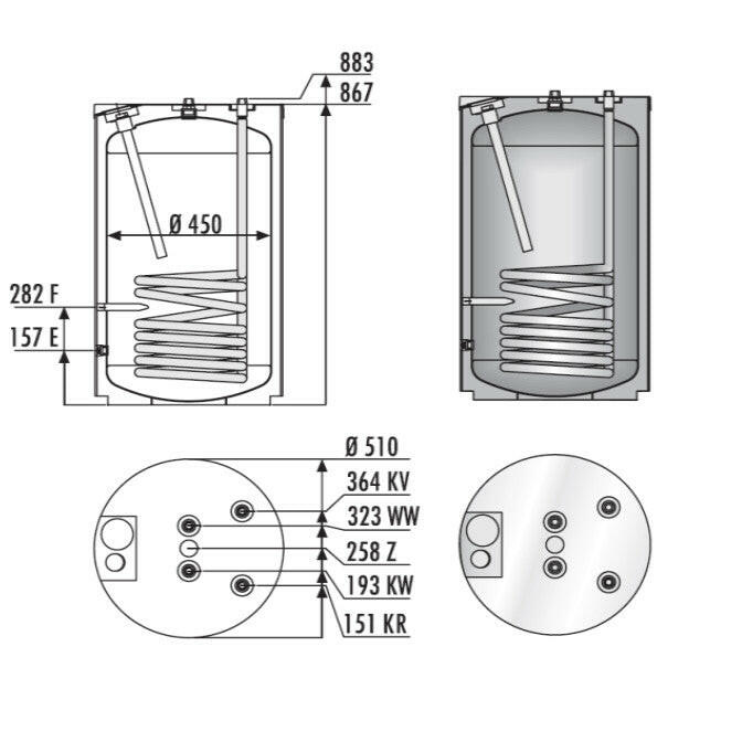 REFLEX Storatherm Aqua LC 120/1 CW zománcozott indirekt HMV tároló, fehér 1 hőcserélős-1