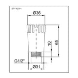 Styron vakdugó 1/2 "normál (STY-523-1)-1