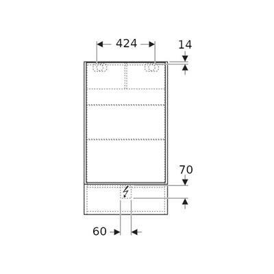Geberit Selnova tükrös szekrény, 41,8x85x17,6cm magasfényű fehér-3