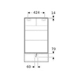 Geberit Selnova tükrös szekrény, 41,8x85x17,6cm magasfényű fehér-3