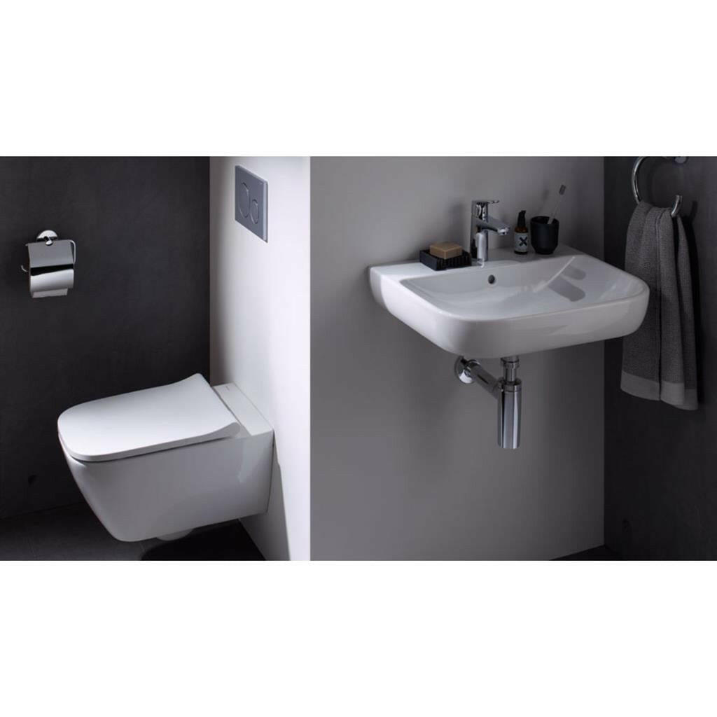 Geberit Smyle Square WC tető, keskeny, SoftClose, króm zsanér - felső rögzítés-1