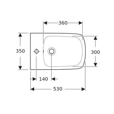 Geberit Selnova Square fali bidé csaplyukkal, látható túlfolyóval-2