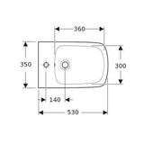 Geberit Selnova Square fali bidé csaplyukkal, látható túlfolyóval-2
