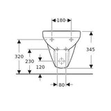 Geberit Selnova Square fali bidé csaplyukkal, látható túlfolyóval-3