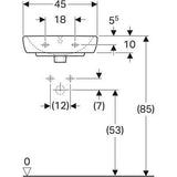 Geberit Selnova Square kézmosó, 45x35xcm 500.322.01.1, kifutó-2