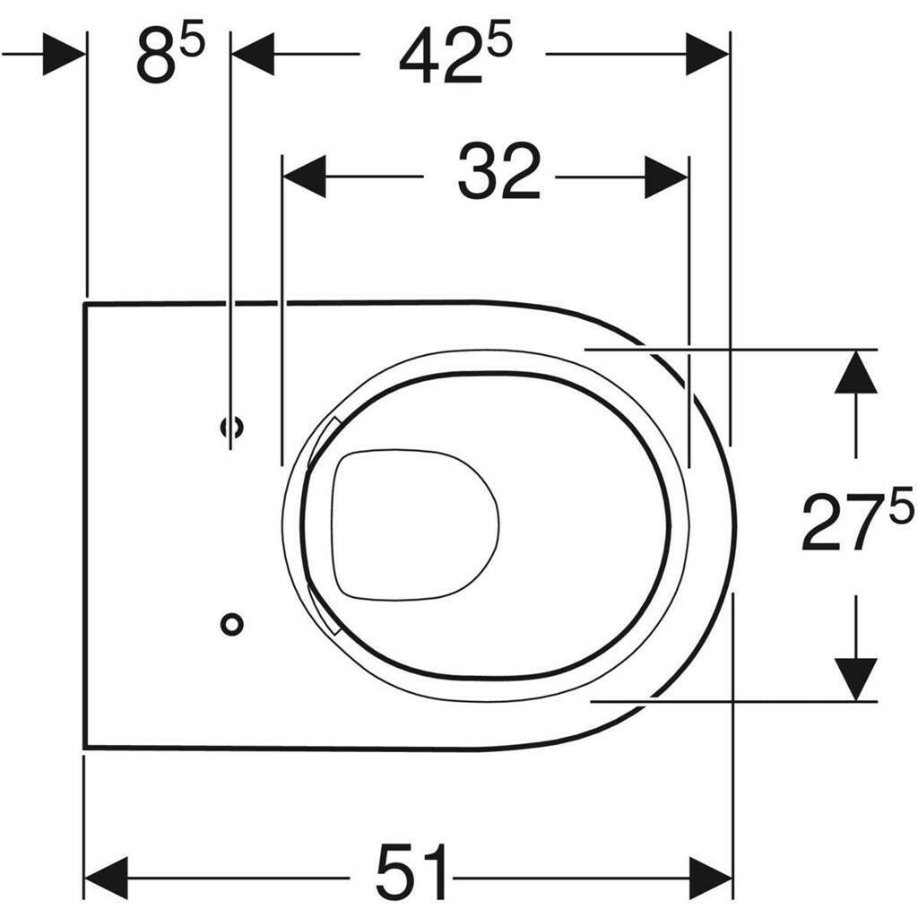 Geberit Acanto fali WC mélyöblítésű, Rimfree, zárt forma-1