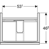 Geberit Acanto alsó szekrény mosdóhoz, fényes üveg/fekete, 59x53,5x47,5cm-1