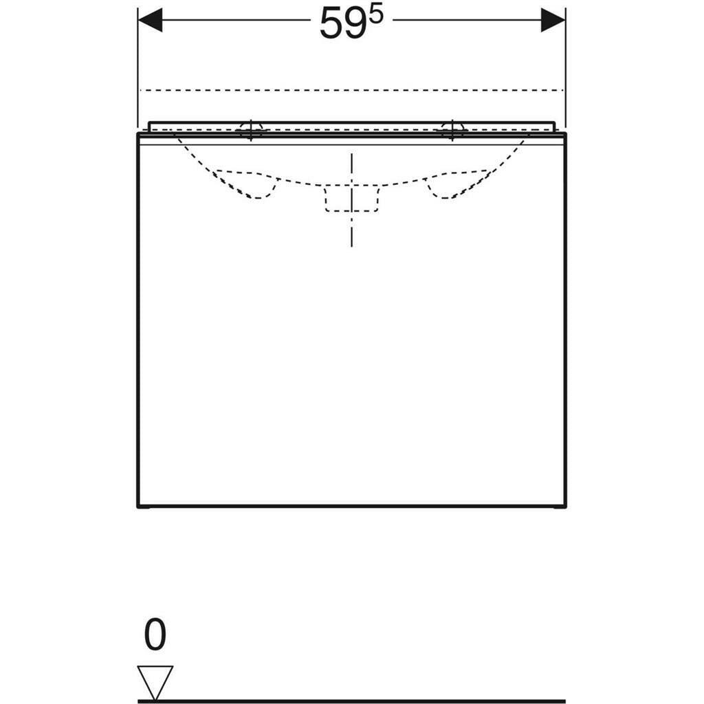Geberit Acanto alsó szekrény mosdóhoz, fényes üveg/fekete, 59x53,5x47,5cm-2