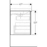 Geberit Acanto alsó szekrény mosdóhoz, fényes üveg/fekete, 59x53,5x47,5cm-3