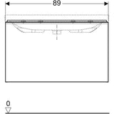 Geberit Acanto alsó szekrény mosdóhoz, fiók+belső fiókkal, 89x53.5x47.5, matt láva/fényes láva üveg-2
