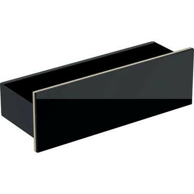 Geberit Acanto fali polc, 45x14.8x15.9cm, porszórt matt fekete/fényes fekete üveg-0