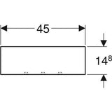 Geberit Acanto fali polc, 45x14.8x15.9cm, porszórt matt fekete/fényes fekete üveg-2