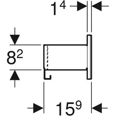 Geberit Acanto fali polc, 45x14.8x15.9cm, porszórt matt fekete/fényes fekete üveg-3