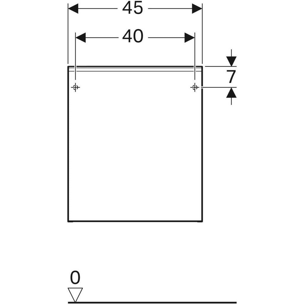 Geberit Acanto oldalsó kiegészítő szekrény, egy belső fiókkal, fényes üveg/fekete, 45x52x47,6 cm-2