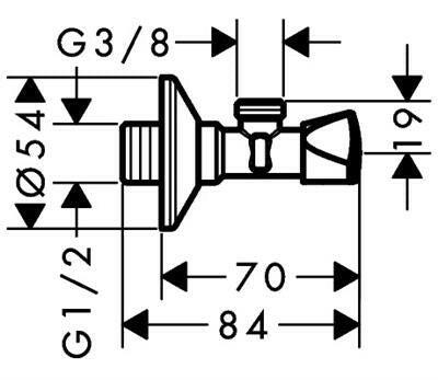 Hansgrohe E sarokszelep DN15-1