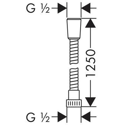 Hansgrohe Metaflex zuhanygégecső 125 cm-2