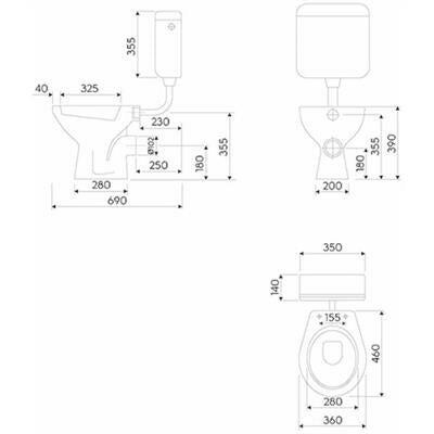Kolo Idol wc csésze álló mélyöblítésű hátsó kifolyású-2