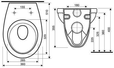 Kolo Idol wc csésze fali mélyöblítésű-1